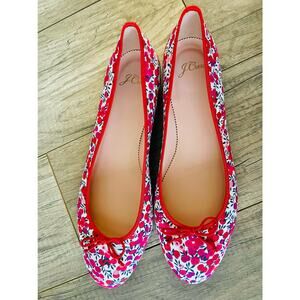 NWOB J.Crew Kiki Ballet Flat Women’s 10.5 Wiltshire Floral Red White